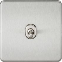MLA Screwless 10AX 1G 2-Way Toggle Switch - Brushed Chrome