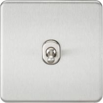 MLA Screwless 10AX 1G Intermediate Toggle Switch - Brushed Chrome