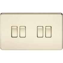 MLA Screwless 10AX 4G 2-Way Switch - Polished Brass