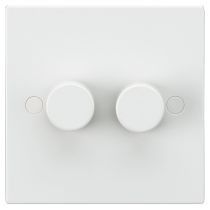 ML Knightsbridge SN2162 (5 PACK) Square Edge White Plastic 2 Gang LED Ready Leading Edge Dimmer Switch
