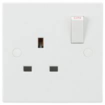 MLA Knightsbridge SN7000 Square Edge White 1 Gang Double Pole Switched Socket 13A 10 Pack