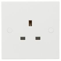 MLA Knightsbridge SN7000U/10 10 Pack Square Edge White Plastic Unswitched Double Pole 1 Gang Socket 13A