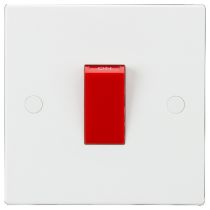 ML Knightsbridge SN8331 Square Edge White Plastic 1G Size Double Pole Cooker Switch 45A