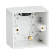 ML Knightsbridge SN1610 (10 PACK) Square Edge White Single 1 Gang 47mm Pattress Box with Earth Terminal