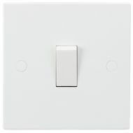 MLA Knightsbridge SN2000 Square Edge White Plastic 1 Gang 2 Way Plate Light Switch 10A