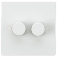ML Knightsbridge SN2162 (5 PACK) Square Edge White Plastic 2 Gang LED Ready Leading Edge Dimmer Switch
