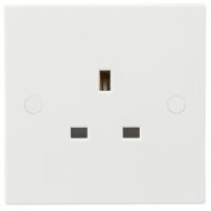 MLA Knightsbridge SN7000U/10 10 Pack Square Edge White Plastic Unswitched Double Pole 1 Gang Socket 13A