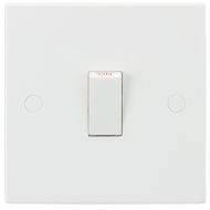 ML Knightsbridge SN8341 (10 PACK) Square Edge White Plastic 1 Gang Double Pole Plate Switch 20A