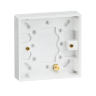 ML Knightsbridge SN1300 (10 PACK) Square Edge White Single 1 Gang 16mm Pattress Box with Earth Terminal