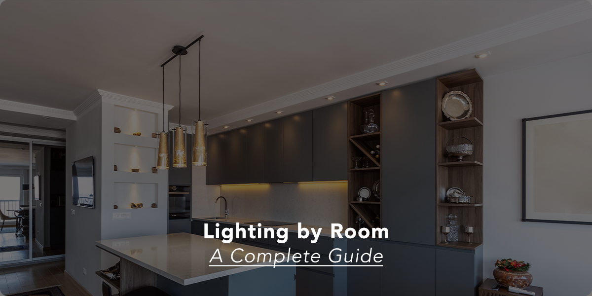 image of a kitchen with decorative pendants over dining table and under cabinet strip lights